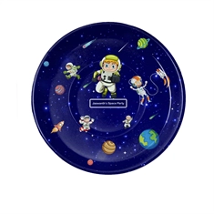 Space Theme 7" Party Plate – Plain or Personalized | Leak-Proof & Food Safe